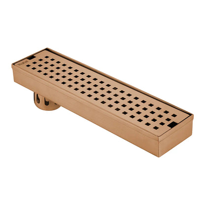Palo Shower Drain Channel (12 x 3 Inches) Antique Copper PVD Coated - by Ruhe