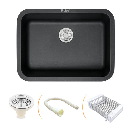 Quartz Single Bowl Round Kitchen Sink (24 x 18 x 9 Inches)