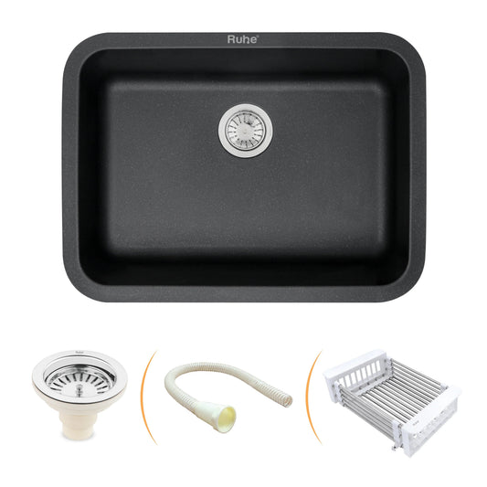 Quartz Single Bowl Round Kitchen Sink (24 x 18 x 9 Inches)