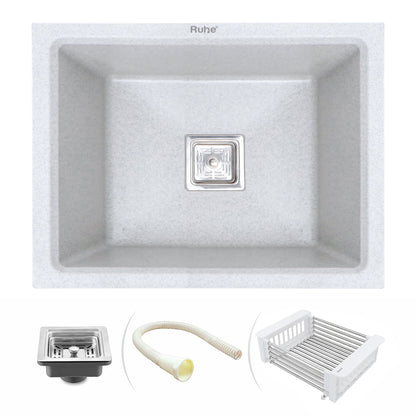 Quartz Single Bowl Kitchen Sink (21 x 18 x 9 Inches)