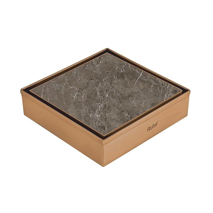 Marble-Insert Shower Drain Channel (4 x 4 Inches)