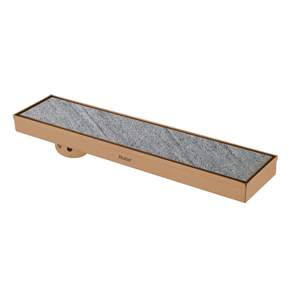 Marble-Insert Shower Drain Channel (4 Inches)