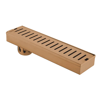 Vertical Shower Drain Channel (18 x 3 Inches) Antique Copper PVD Coated - by Ruhe