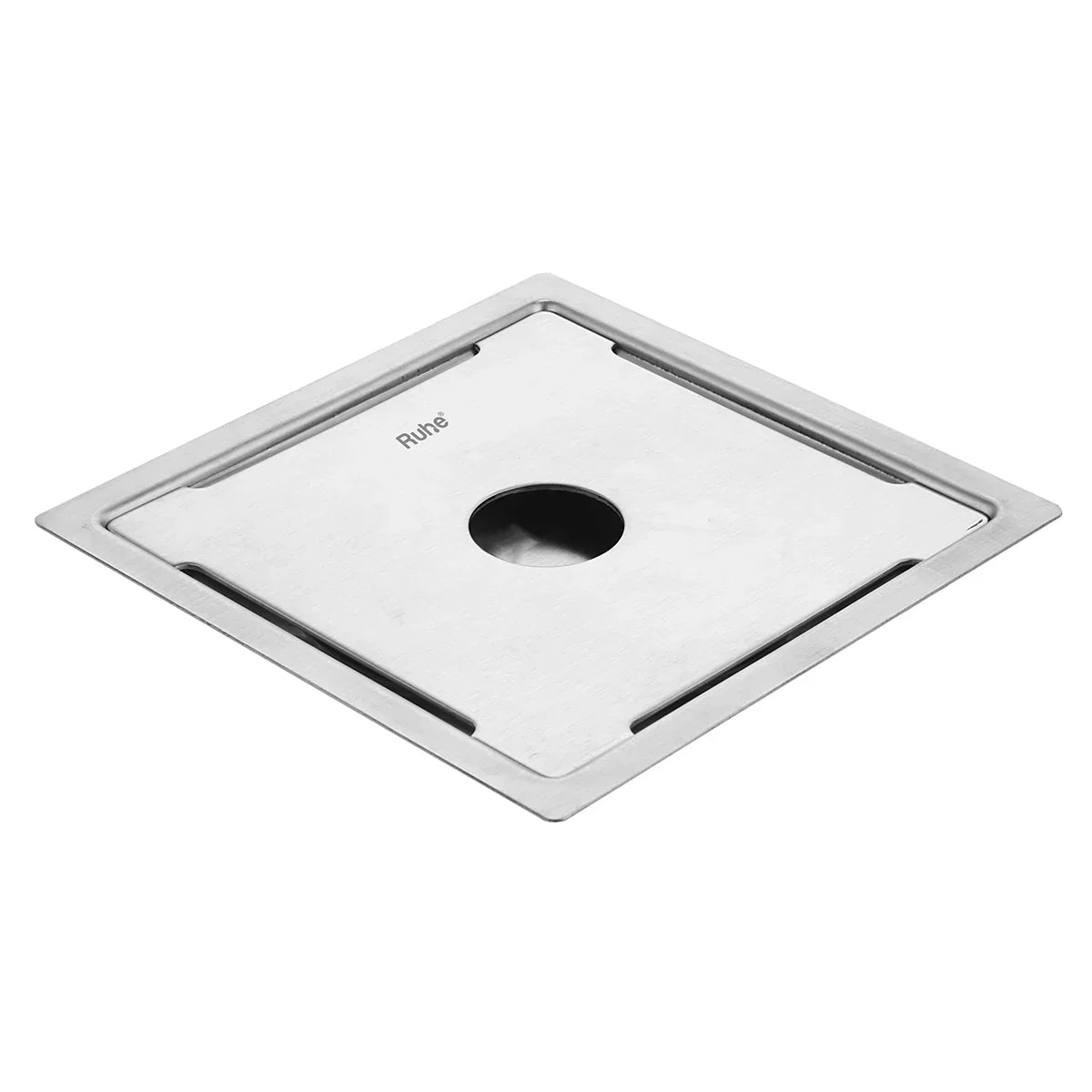 Diamond Square Flat Cut 304-Grade Floor Drain with Hole (5 x 5 Inches)