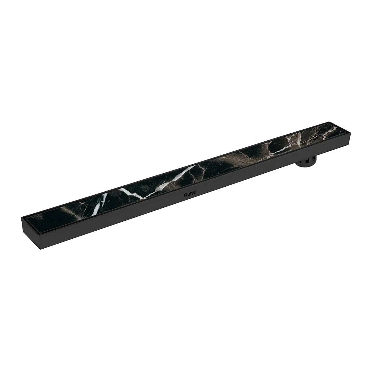 Marble-Insert Shower Drain Channel Black (3 Inches)