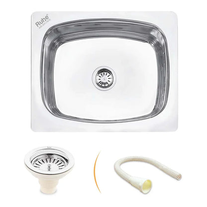 Oval Single Bowl Kitchen Sink (22 x 18 x 8 Inches)