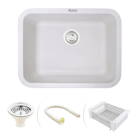 Quartz Single Bowl Round Kitchen Sink (24 x 18 x 9 Inches)