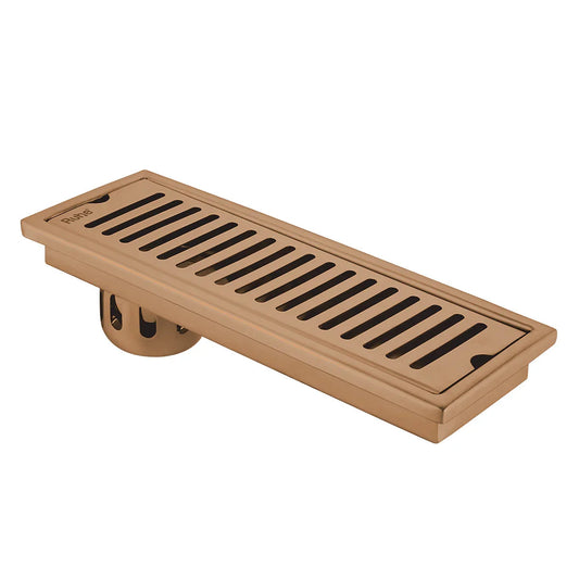 Vertical Shower Drain Channel (18 x 5 Inches) Antique Copper PVD Coated - by Ruhe