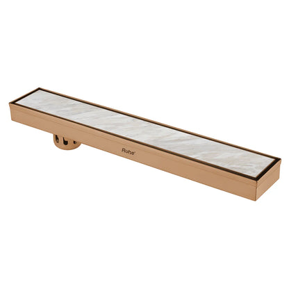 Marble-Insert Shower Drain Channel (3 Inches)