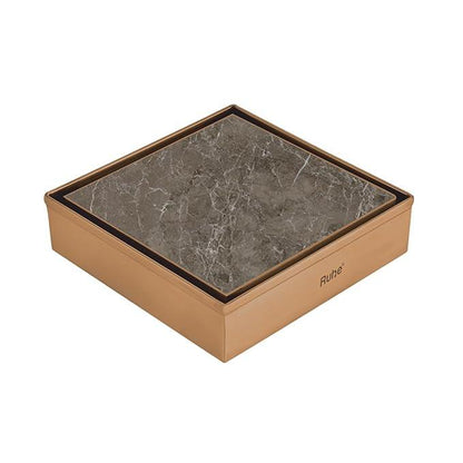 Marble-Insert Shower Drain Channel (4 x 4 Inches)