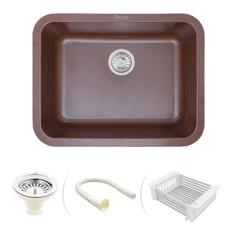 Quartz Single Bowl Round Kitchen Sink (24 x 18 x 9 Inches)