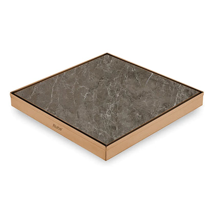 Marble-Insert Shower Drain Channel (12 x 12 Inches)