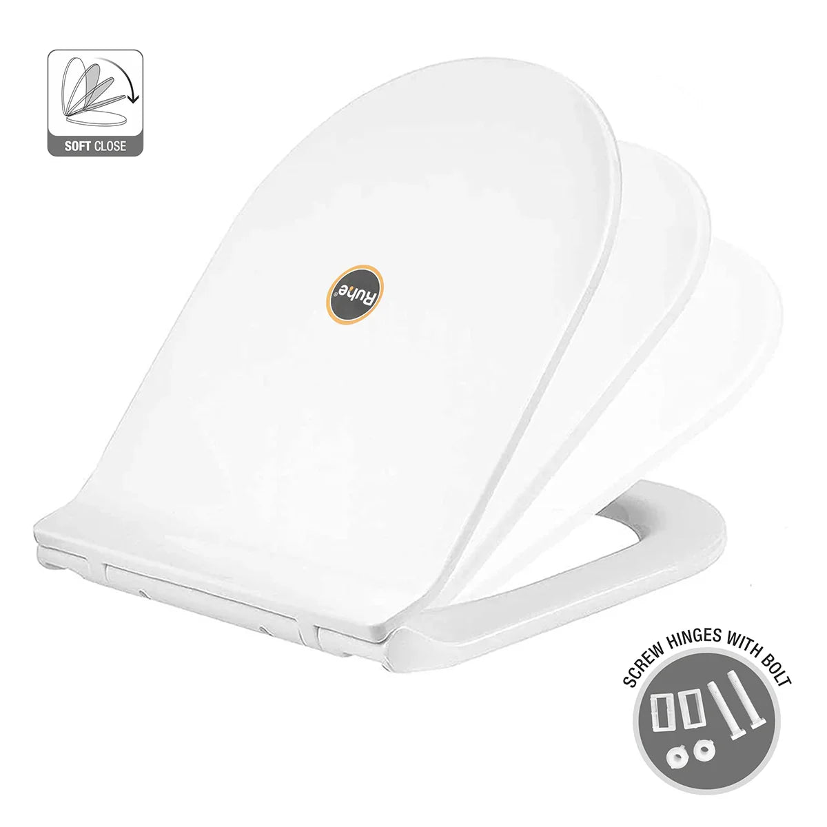 Exclusive Round Toilet Seat Cover (White) (Soft Close)
