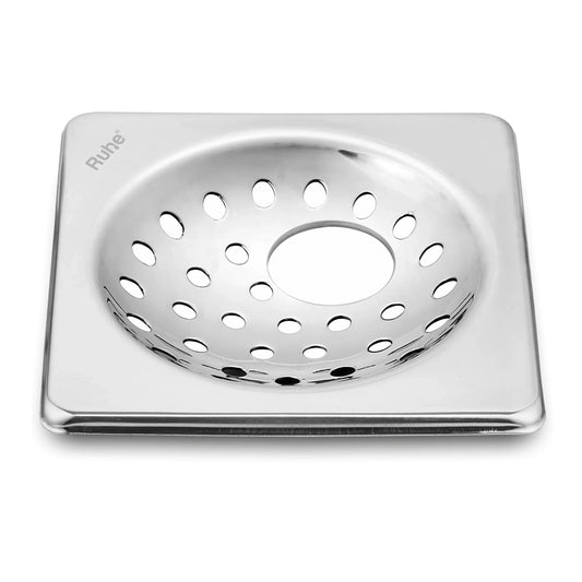 One Square with Collar Floor Drain (4 x 4 inches) with Hole (Pack of 2)