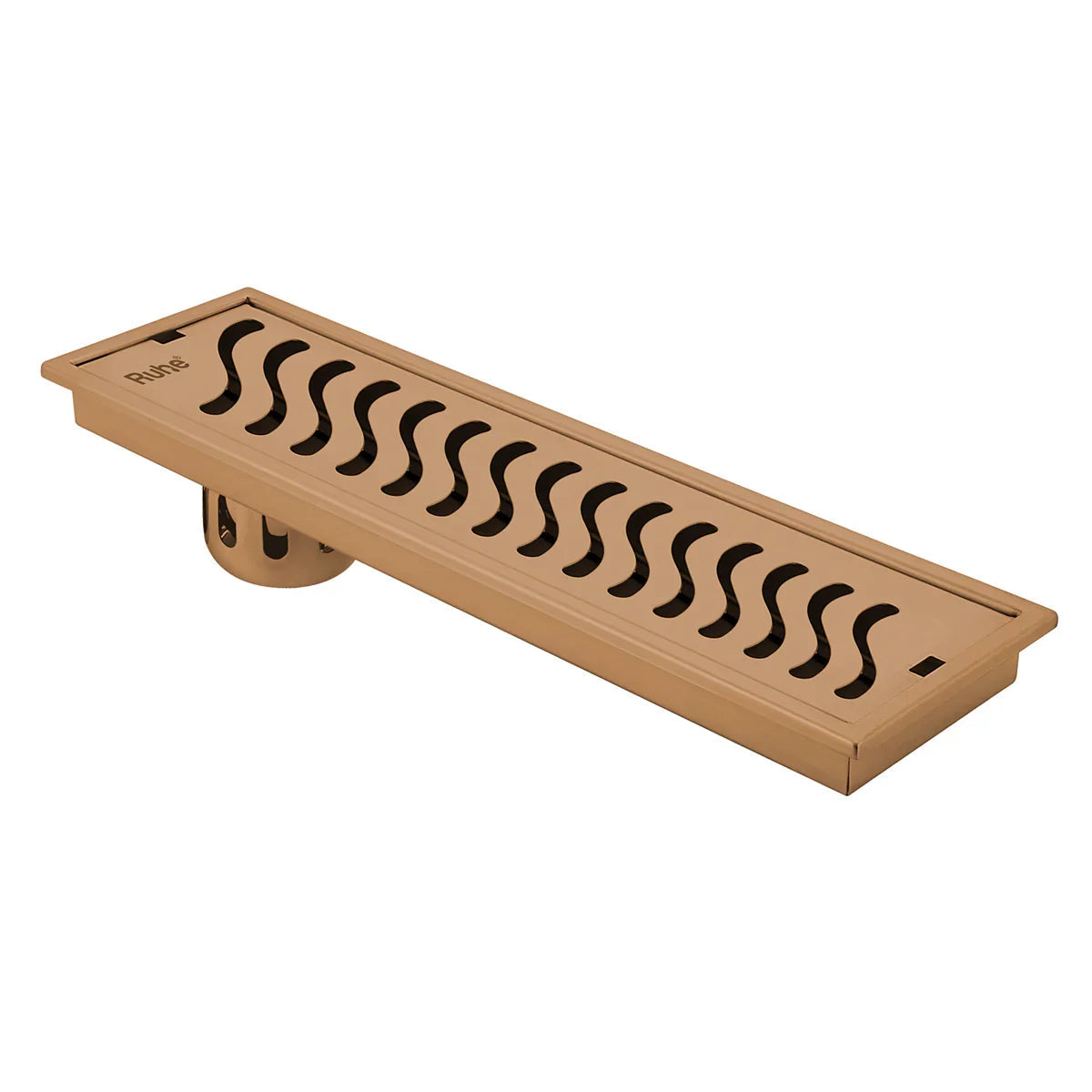 Wave Shower Drain Channel (36 x 5 Inches) Antique Copper PVD Coated - by Ruhe