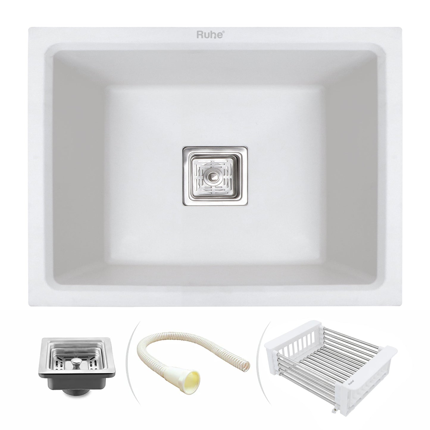 Quartz Single Bowl Kitchen Sink (21 x 18 x 9 Inches)