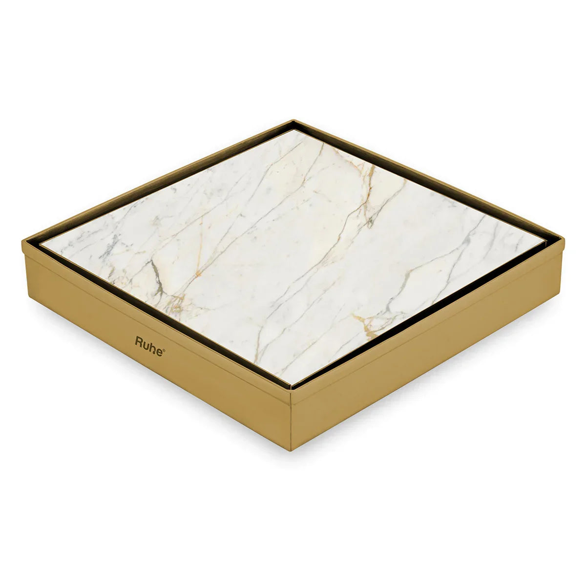 Marble-Insert Shower Drain Channel (8 x 8 Inches)