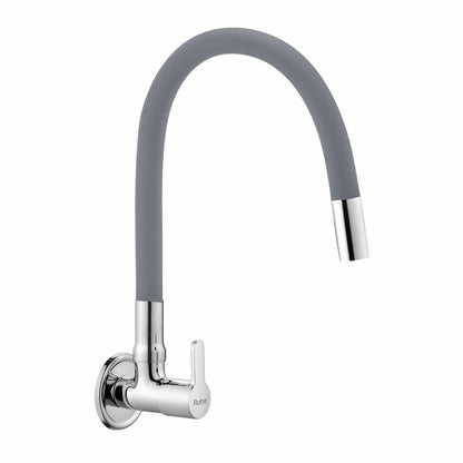 Pavo Wall Mount Kitchen Sink Tap with Coloured Flexible Silicone Spout