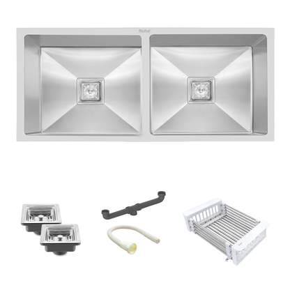 Handmade Double Bowl Kitchen Sink (45 x 20 x 10 Inches)