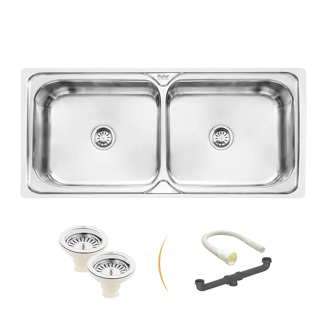 Double Bowl Kitchen Sink (45 x 20 x 9 Inches)