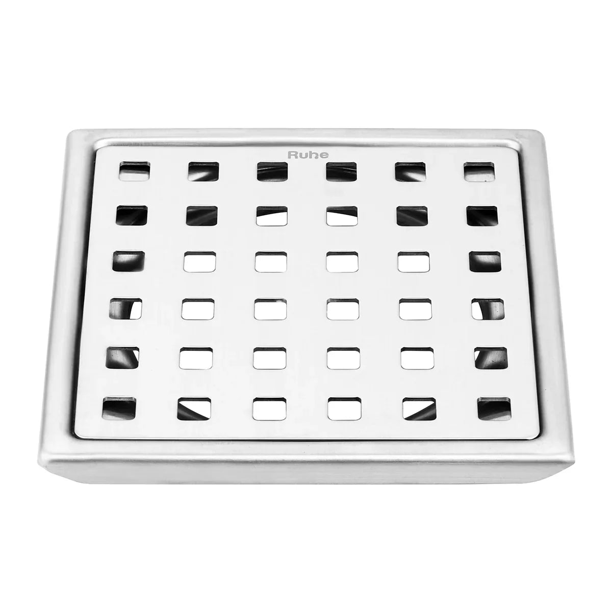 Pearl Square 304-Grade Floor Drain (6 x 6 Inches) - by Ruhe