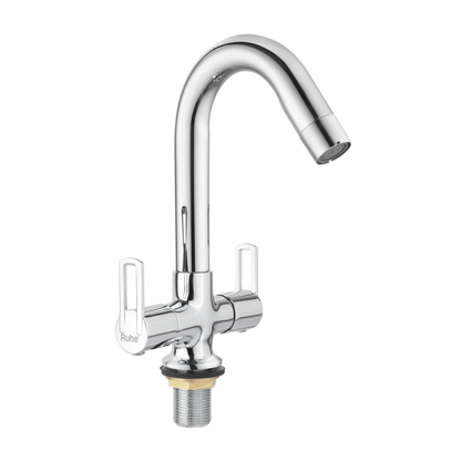 Kubix Deck Mount Wash Basin Mixer Tap with Swivel Spout