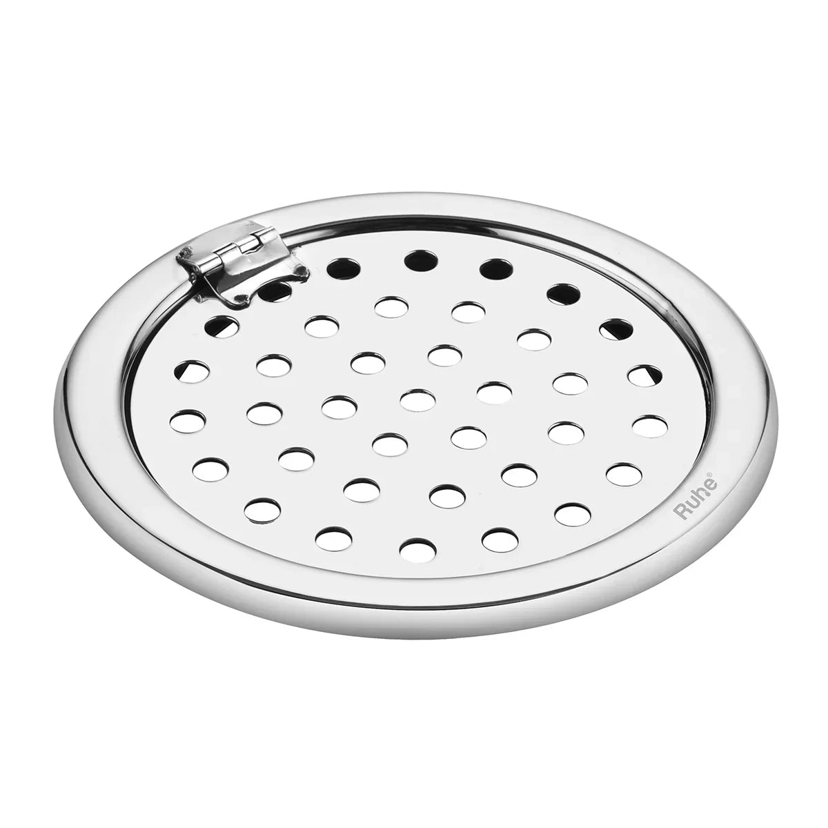 Plain Round Jali Floor Drain (5 Inches) with Hinged Grating Top (Pack of 2) - by Ruhe