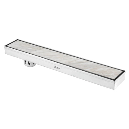 Marble-Insert Shower Drain Channel (3 Inches)