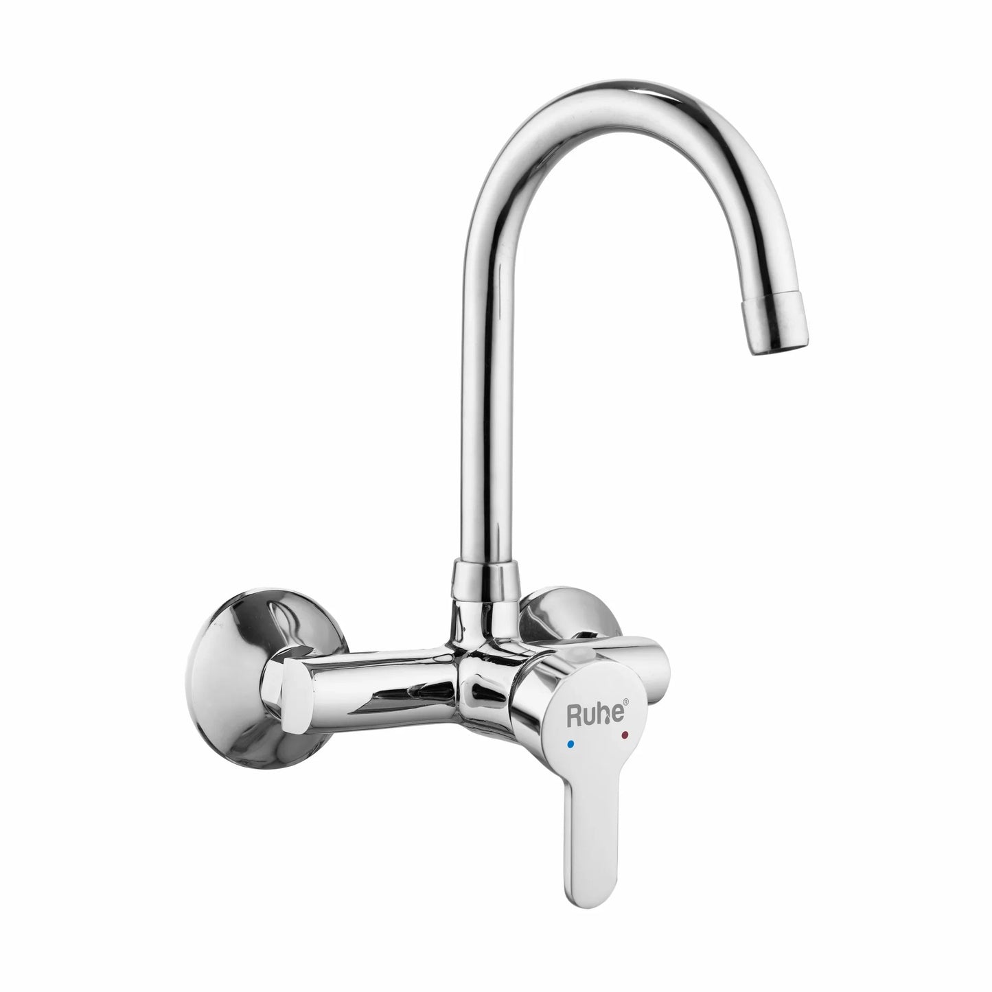 Pavo Single Lever Wall-mount Kitchen Sink Mixer Tap with Medium Swivel Spout (15") - by Ruhe