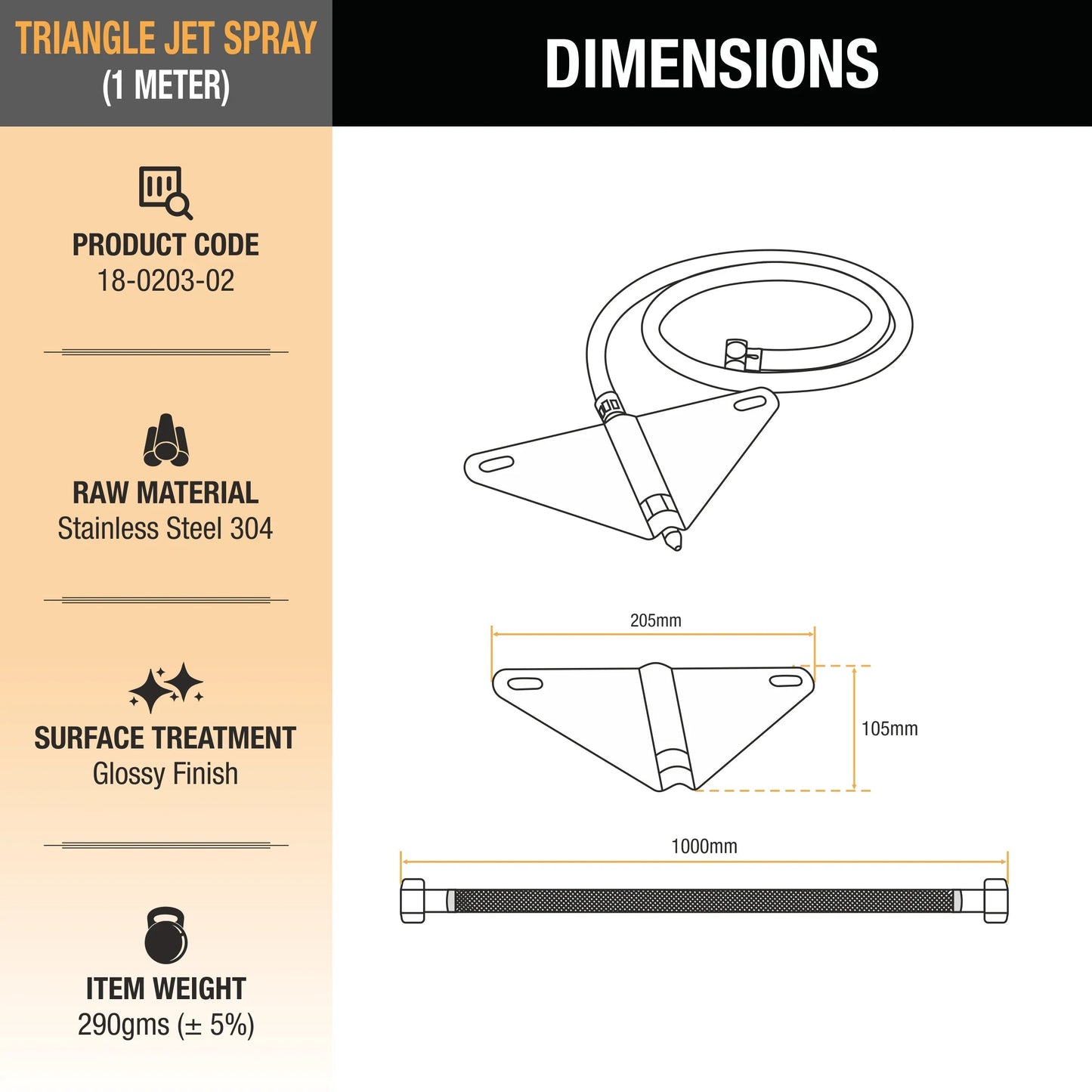 Jet Spray Triangle Nozzle (1 Meter) 2