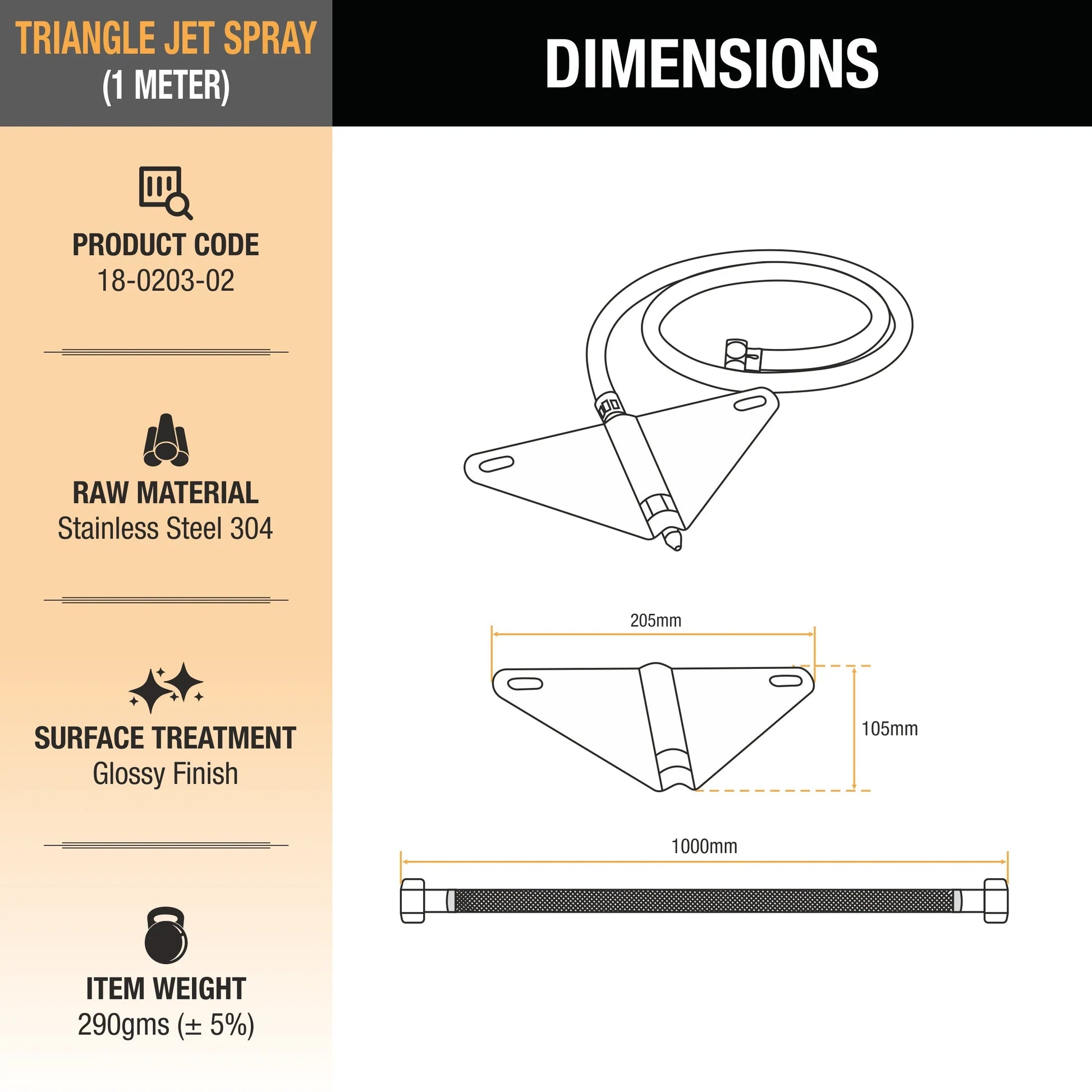 Jet Spray Triangle Nozzle (1 Meter) 2