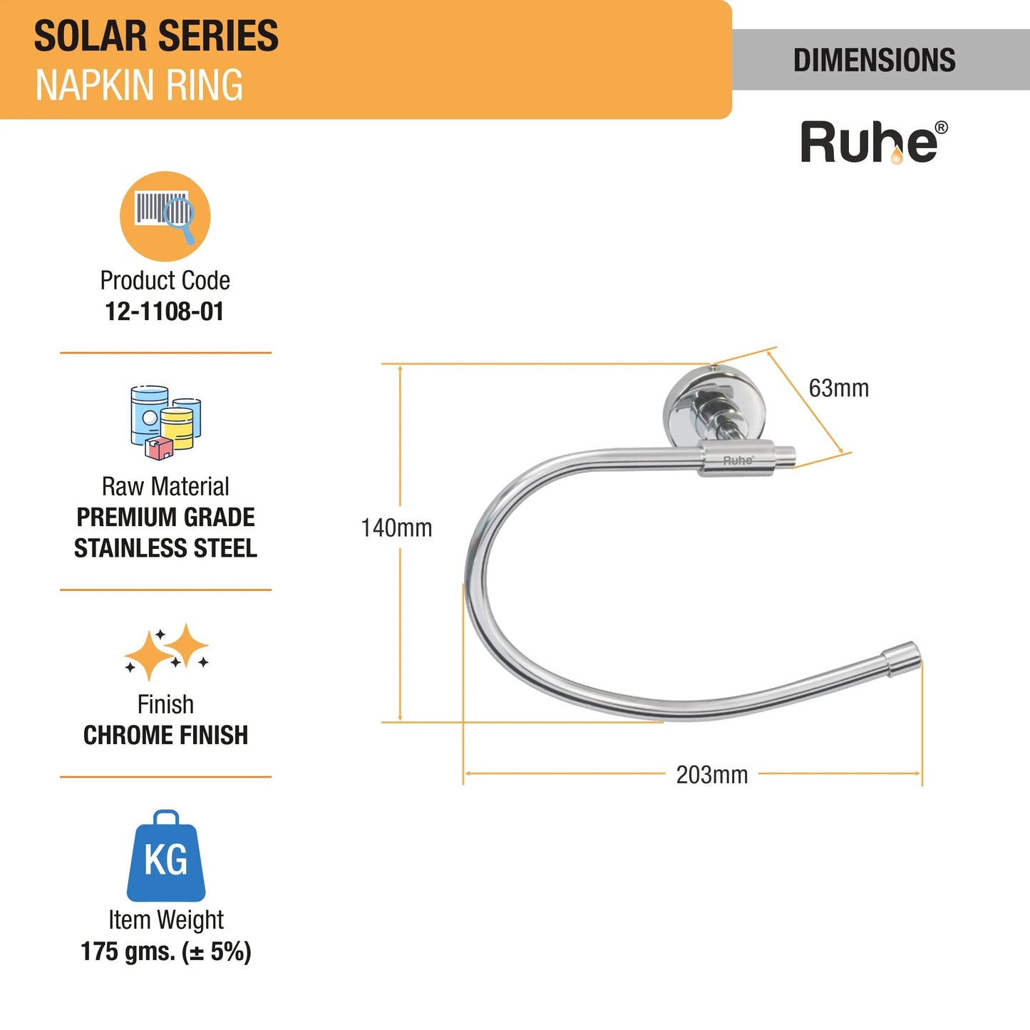 Solar Stainless Steel Napkin Ring 2