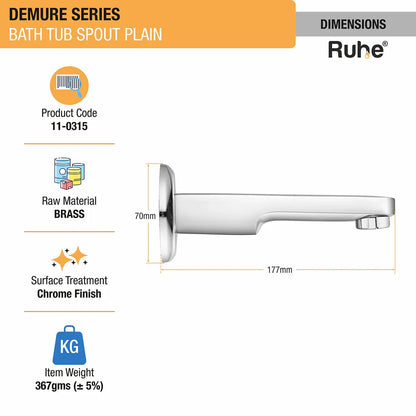 Demure Plain Bathtub Tap (Only Spout) - by Ruhe