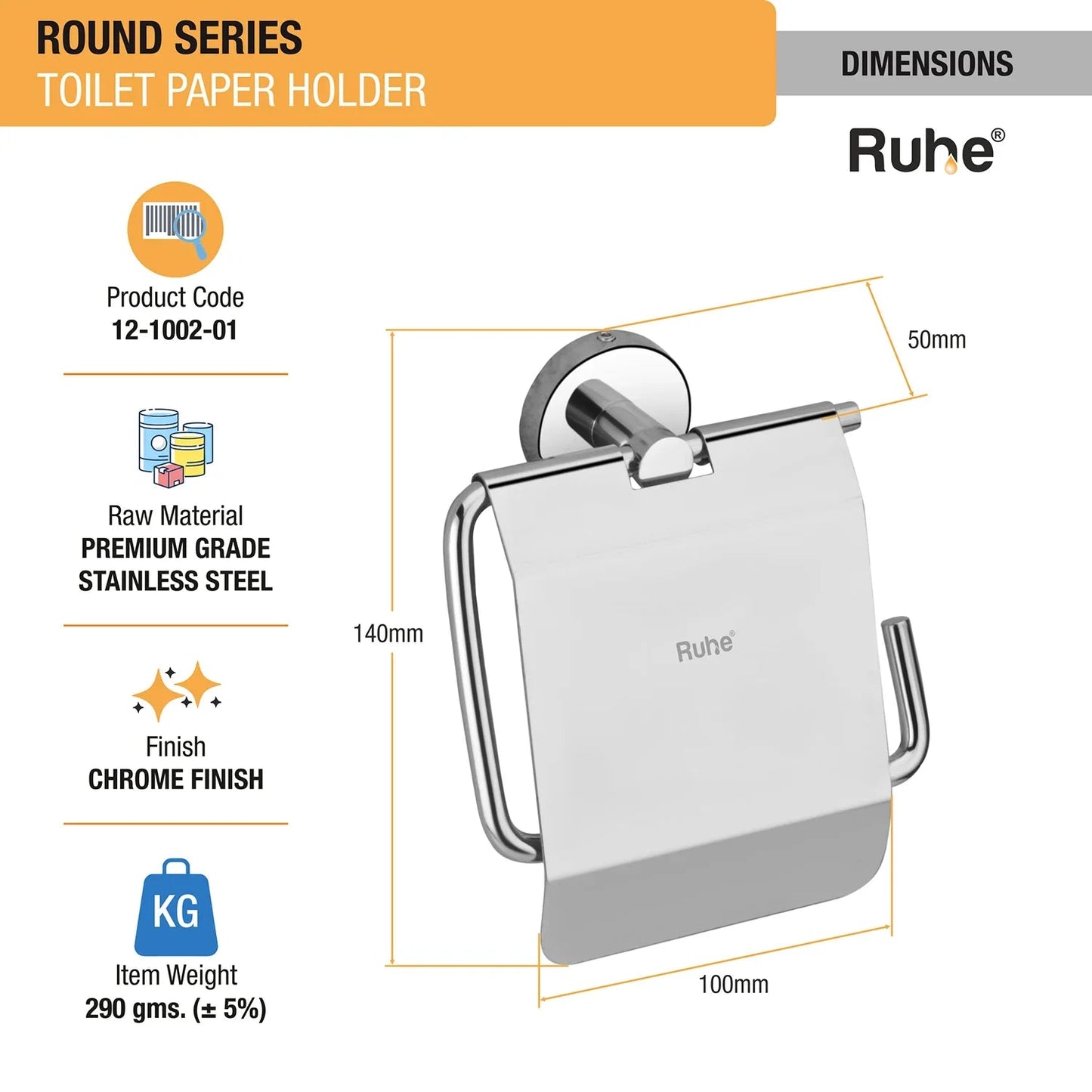 Round Stainless Steel Paper Holder - by Ruhe
