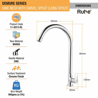 Demure Deck Mount Wash Basin Tap with Swivel Spout