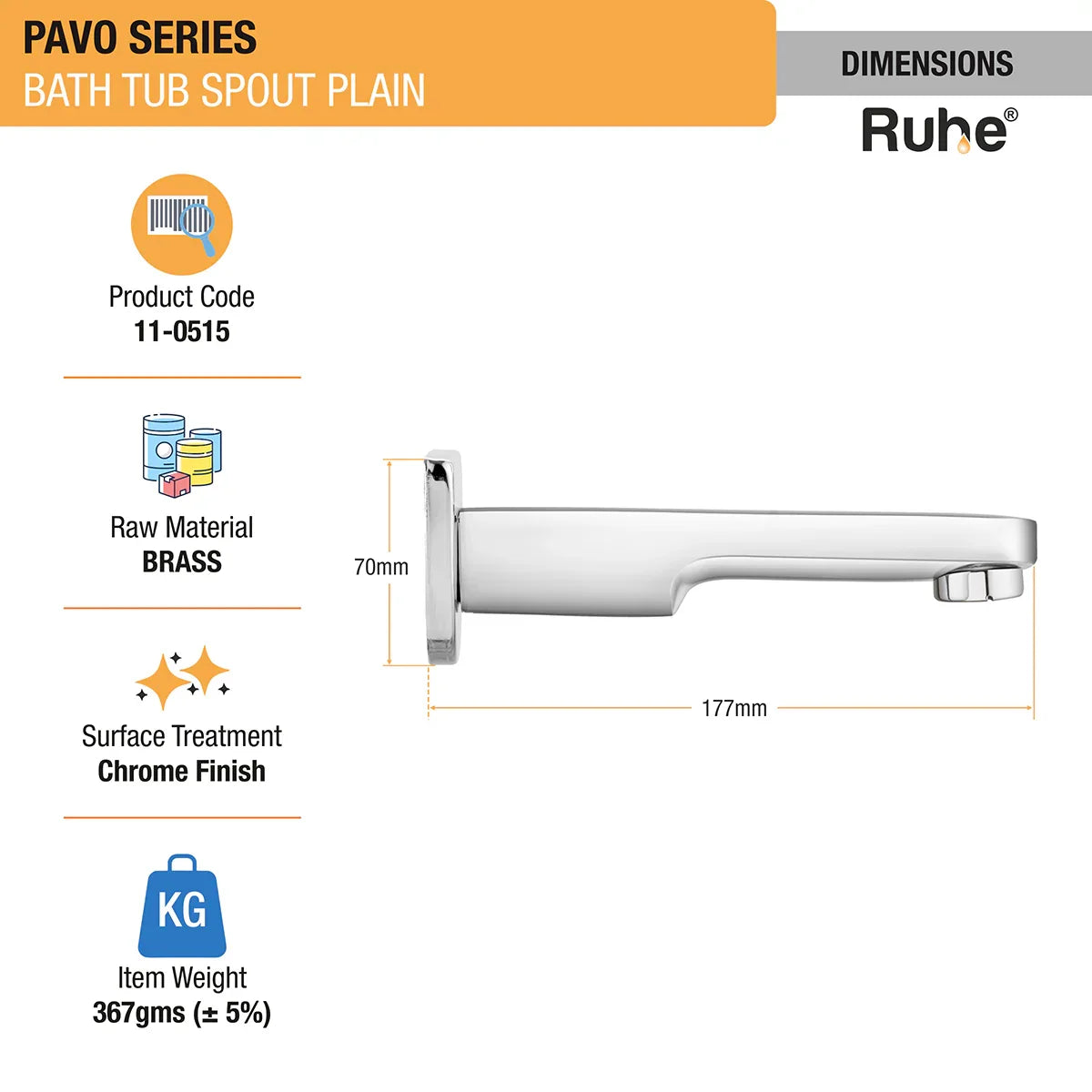 Pavo Plain Bathtub Tap (Only Spout)
