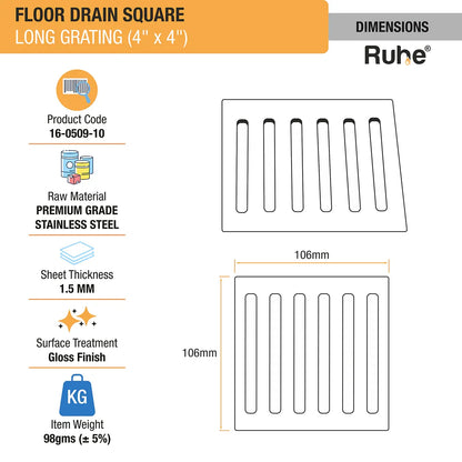 Long Grating Floor Drain