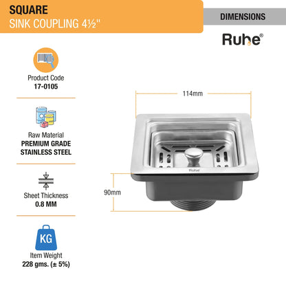 Square Sink Coupling (4Â½ Inches) 2