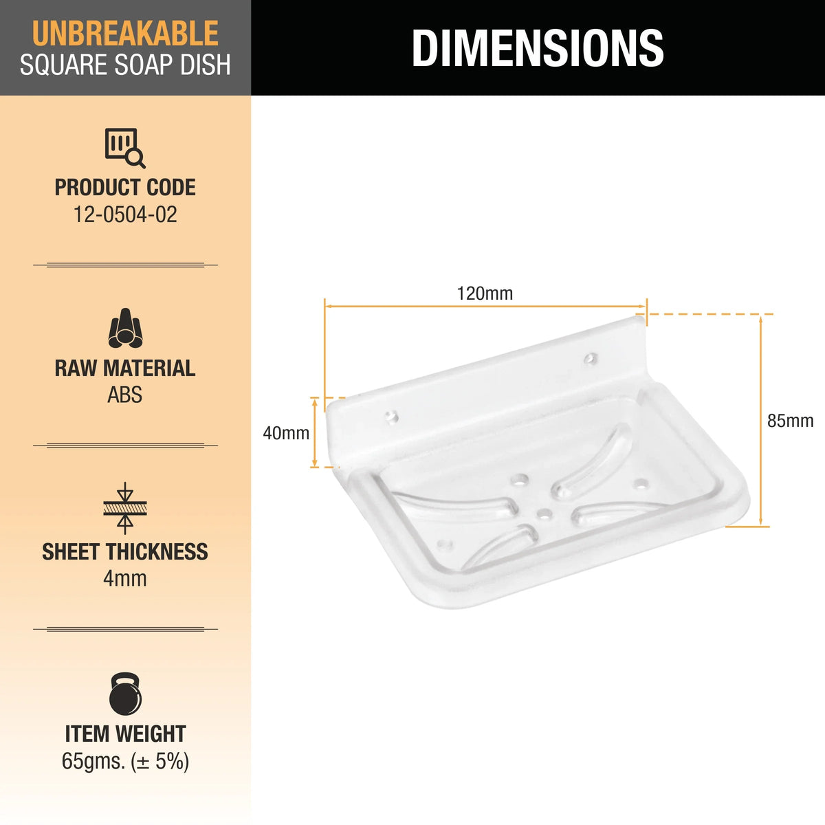 Square ABS Soap Dish 2