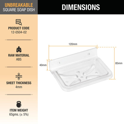 Square ABS Soap Dish 2