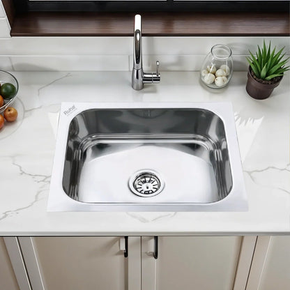 Single Bowl Kitchen Sink (21 x 18 x 8 Inches)