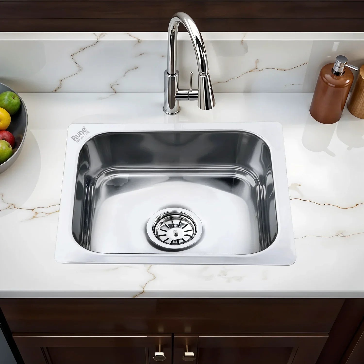 Single Bowl Kitchen Sink (18 x 16 x 8 Inches)