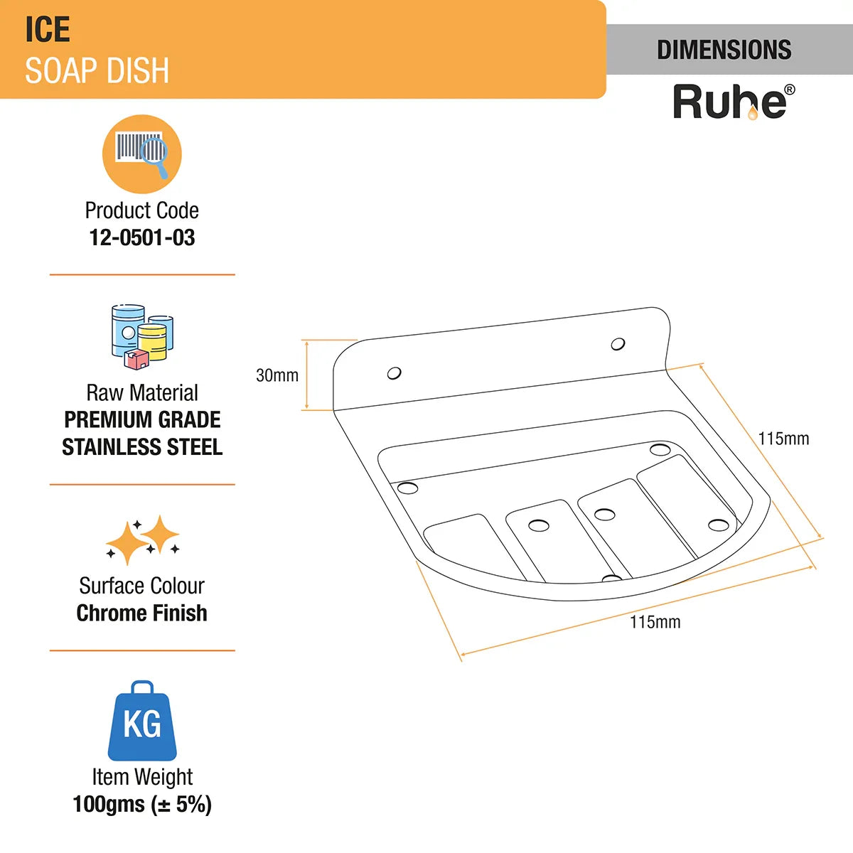 Ice Stainless Steel Soap Dish 1