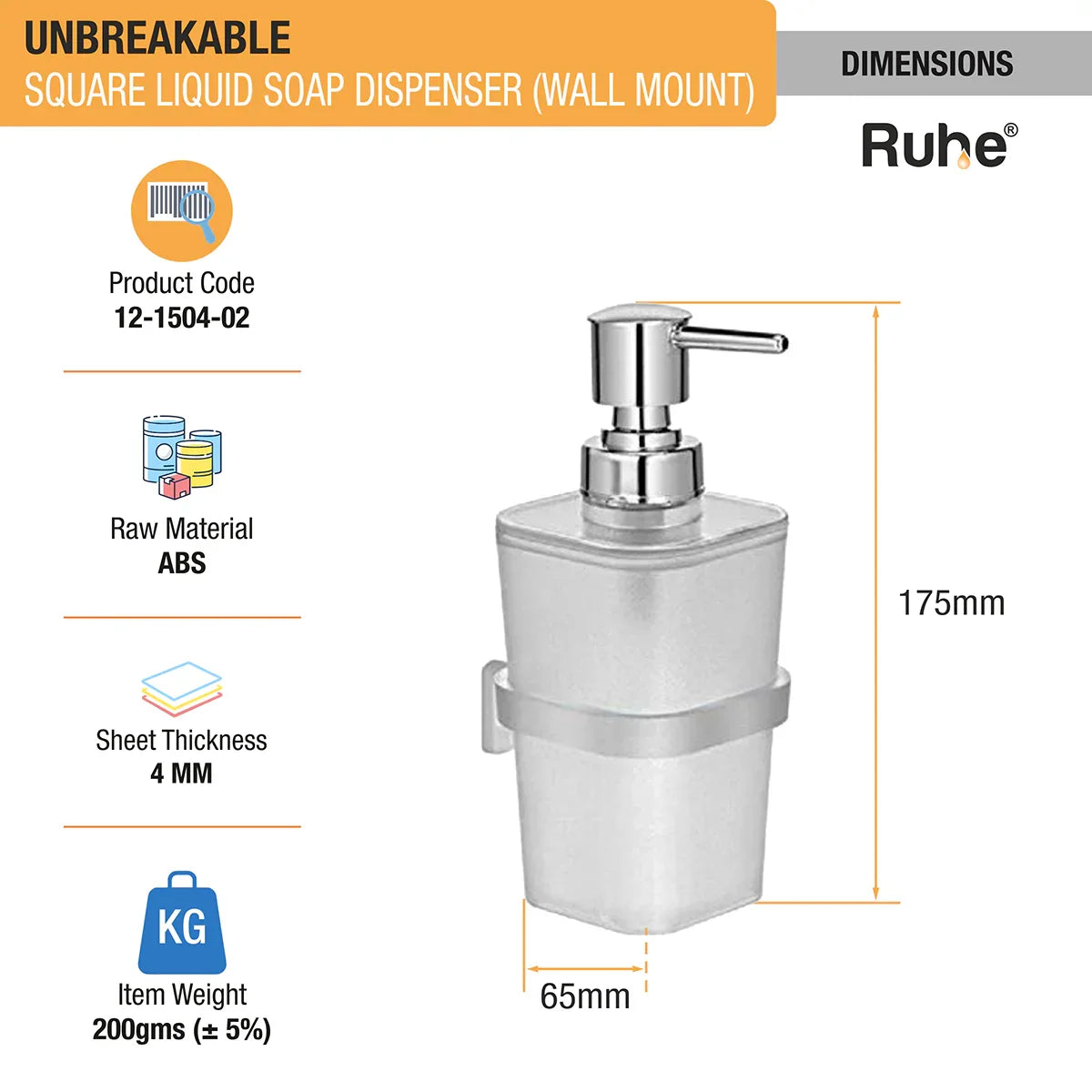 Square ABS Liquid Soap Dispenser - by Ruhe