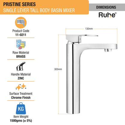 Pristine Single Lever Deck-mount Tall Body Wash Basin Mixer Tap - by Ruhe