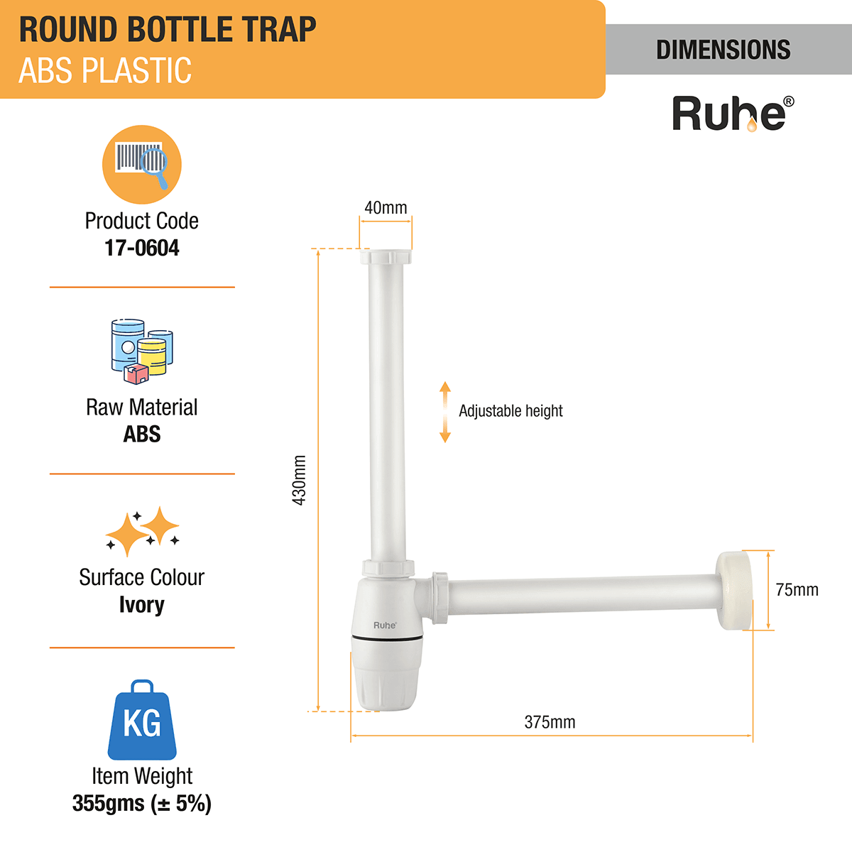 ABS Bottle Trap (12 inches) - by Ruhe - Ruhe