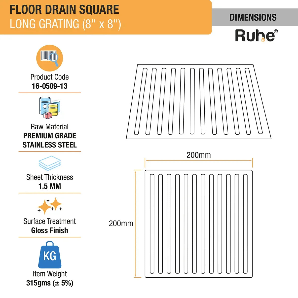 Long Grating Floor Drain