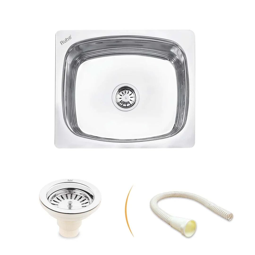 Oval Single Bowl with Drainboard Kitchen Sink (37 x 18 x 8 Inches)
