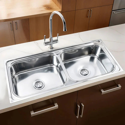 Double Bowl Kitchen Sink (45 x 20 x 9 Inches)
