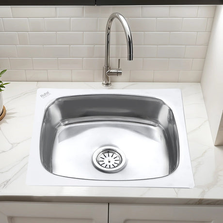 Oval Single Bowl Kitchen Sink (18 x 16 x 8 Inches)